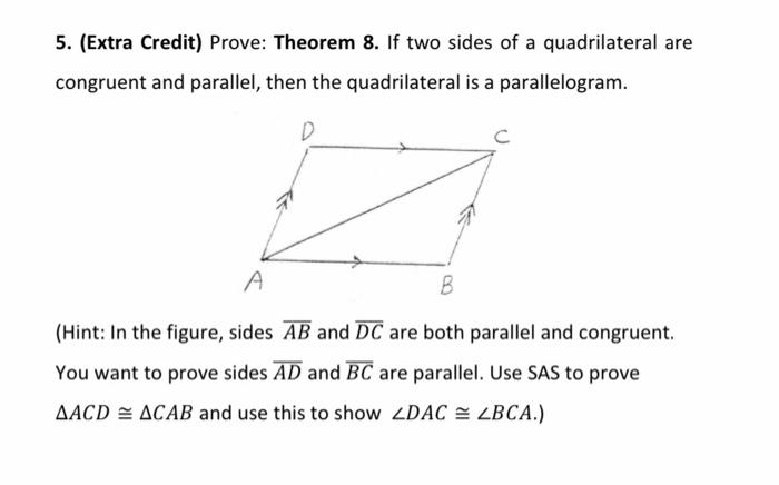 Solved Prove Theirem 8.Theorem 8: If two sides of a | Chegg.com