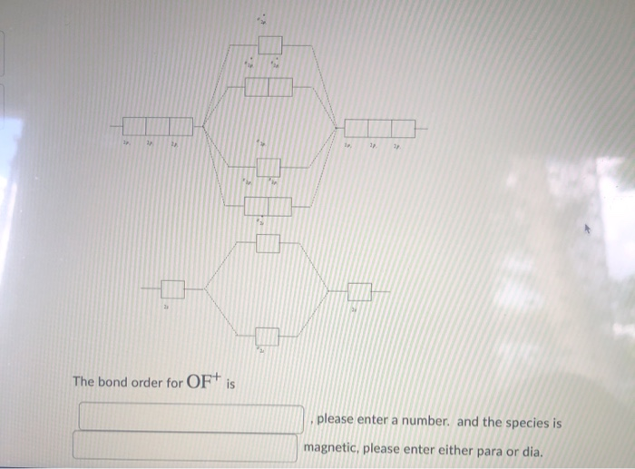 Solved . 2 2P 1 11 The bond order for OF+ is please enter a | Chegg.com