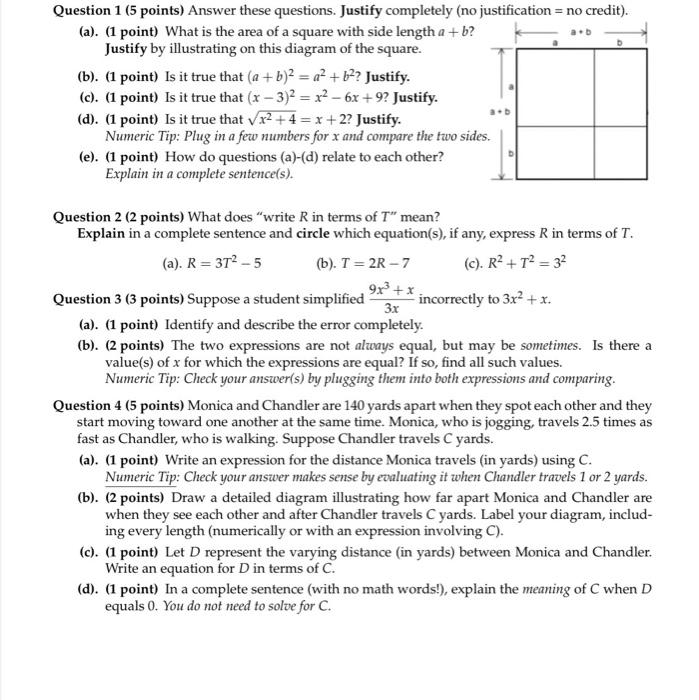 Solved Question 1 5 Points Answer These Questions Justify