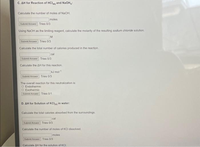 Calculate the number of moles of NaOH in the | Chegg.com