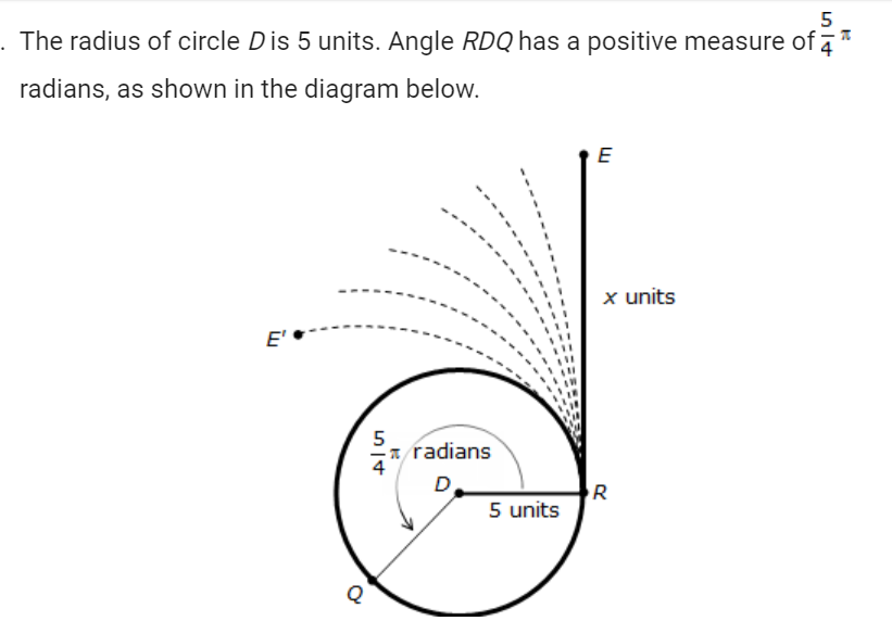 Radius Unit Solved A The radius of circle D is 5 units. Angle RDQ has | Chegg.com