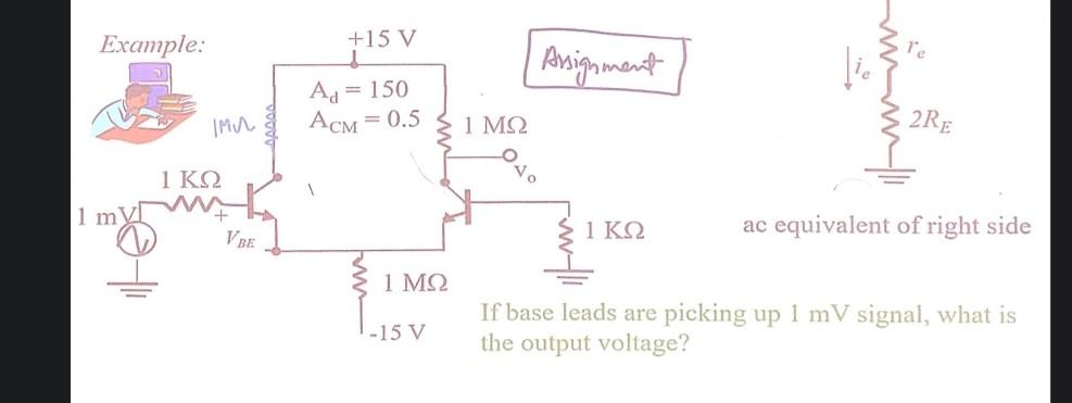 Solved ac equivalent of right side cking up 1mV signal, what | Chegg.com