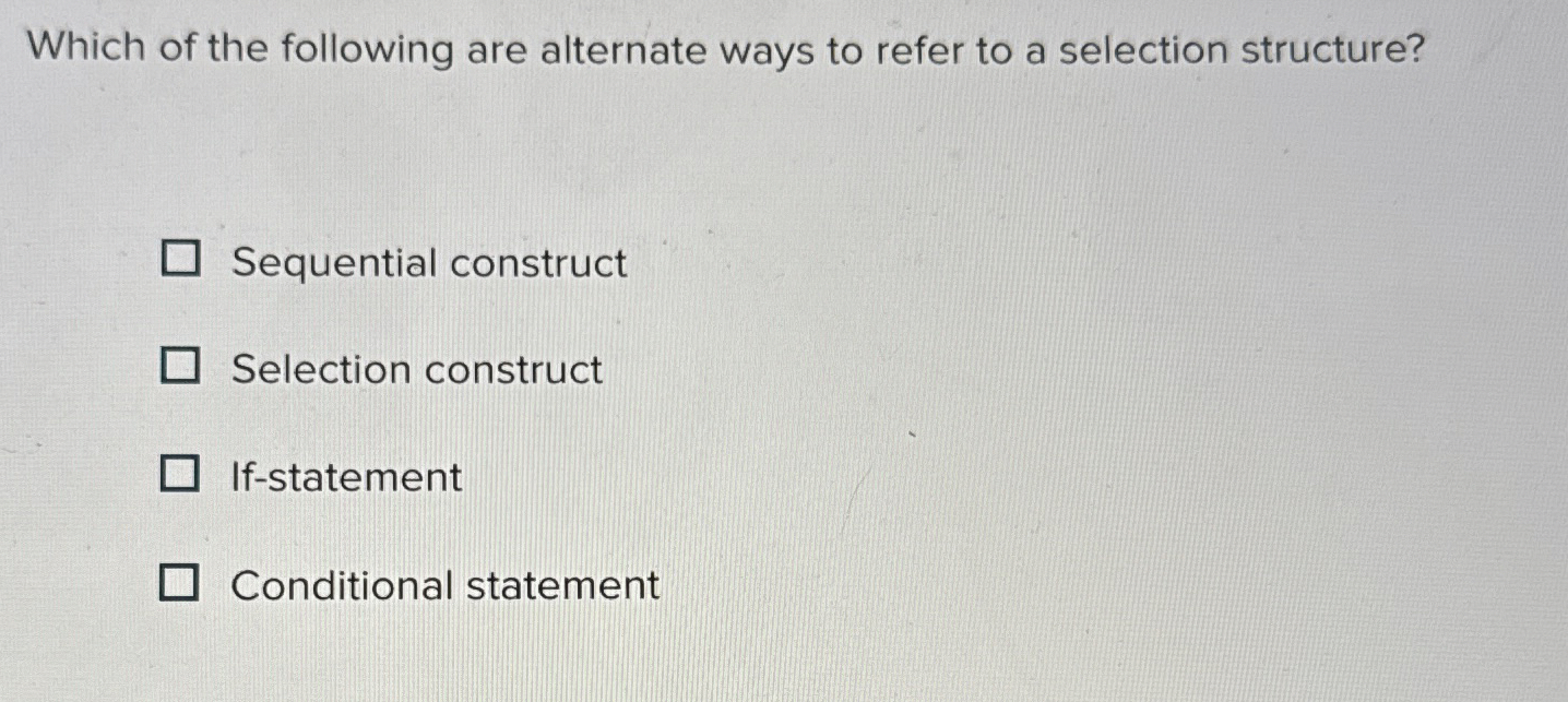 Solved Which of the following are alternate ways to refer to | Chegg.com