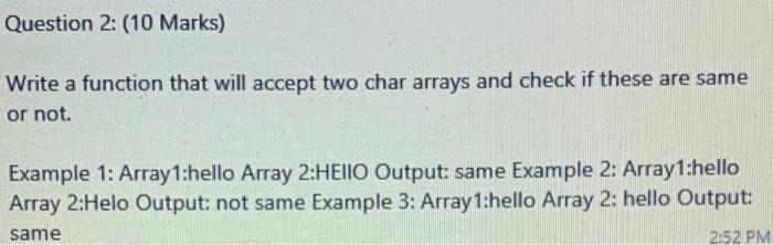 Solved Question 2: (10 Marks) Write a function that will | Chegg.com