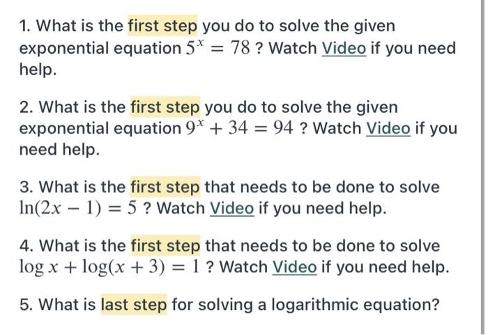 Solved 1. What is the first step you do to solve the given | Chegg.com