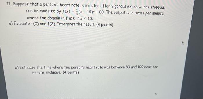 Solved 1. Suppose That A Person's Heart Rate, X Minutes | Chegg.com