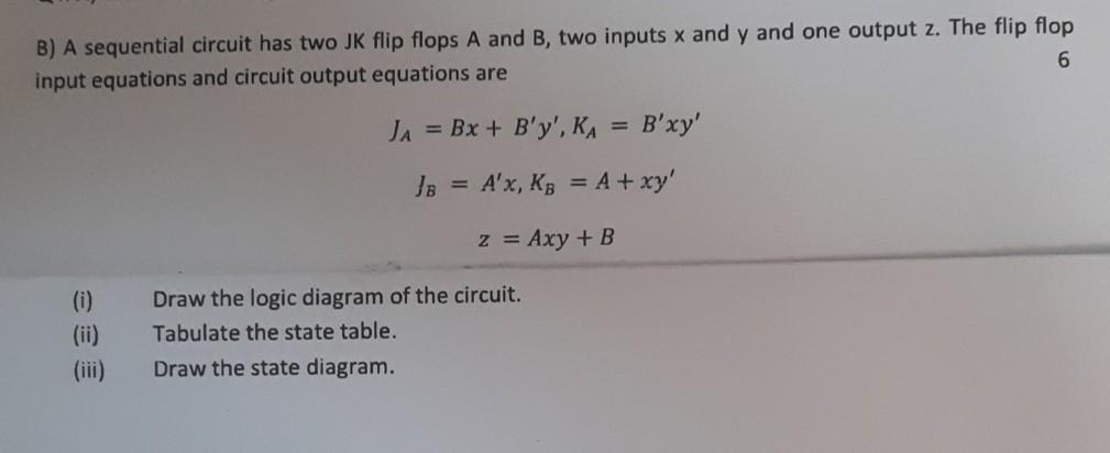 Solved Draw logic diagram, state table and state diagram of | Chegg.com