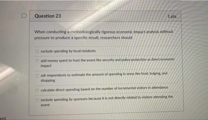 Solved Question 23 1 pts When conducting a methodologically | Chegg.com