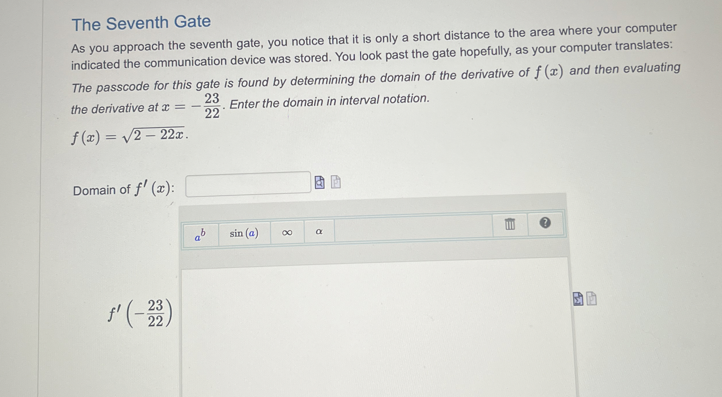 Solved The Seventh GateAs you approach the seventh gate, you | Chegg.com