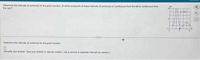 Solved Determine the intervals of continuily for the given | Chegg.com