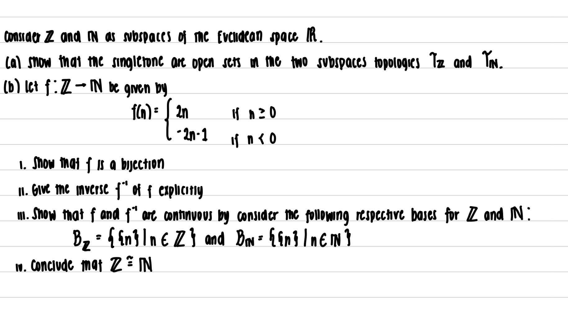 Solved Consider Z ﻿and N ﻿as Subspaces Of The Evelidean