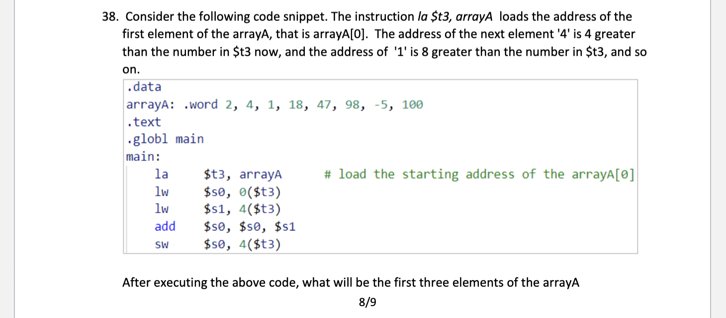 Solved Consider the following code snippet. The instruction | Chegg.com