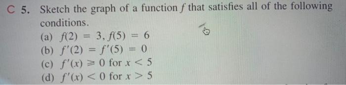 Solved 5. Sketch the graph of a function f that satisfies | Chegg.com