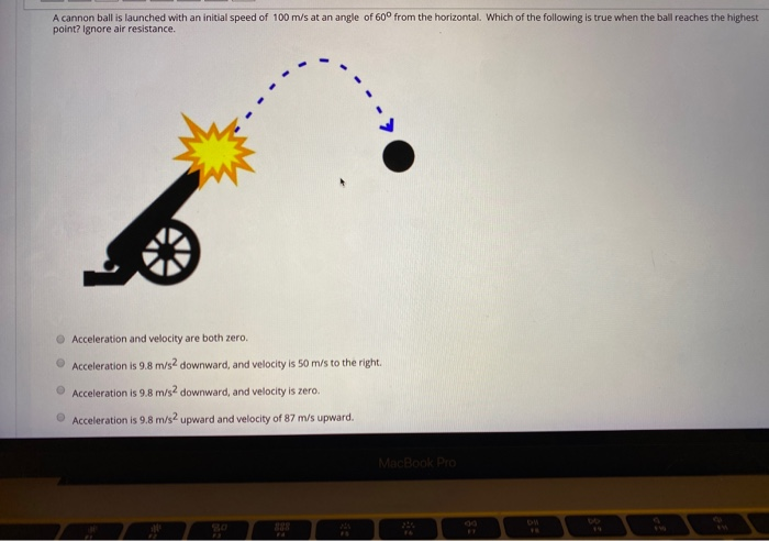 Solved A Cannon Ball Is Launched With An Initial Speed Of