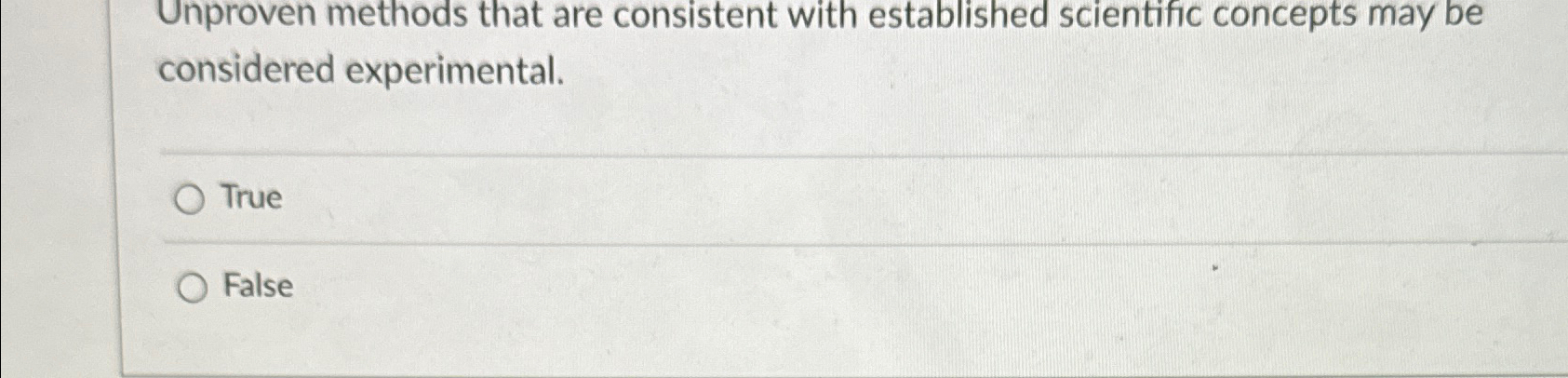 Solved Unproven methods that are consistent with established | Chegg.com