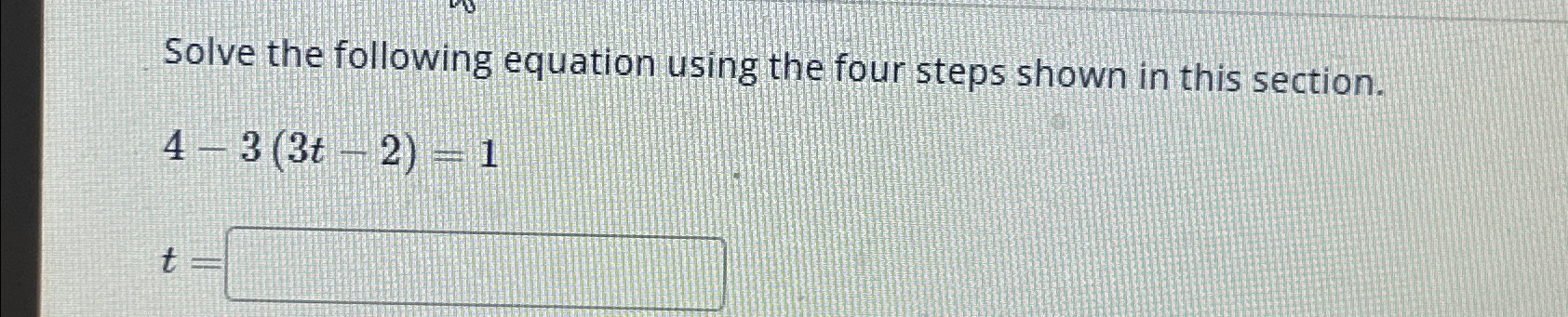 Solved Solve the following equation using the four steps | Chegg.com