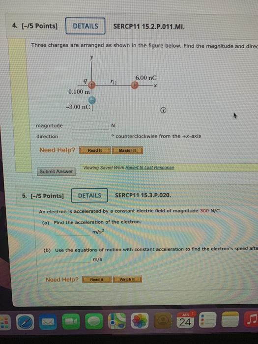 Solved Three Charges Are Arranged As Shown In The Figure | Chegg.com