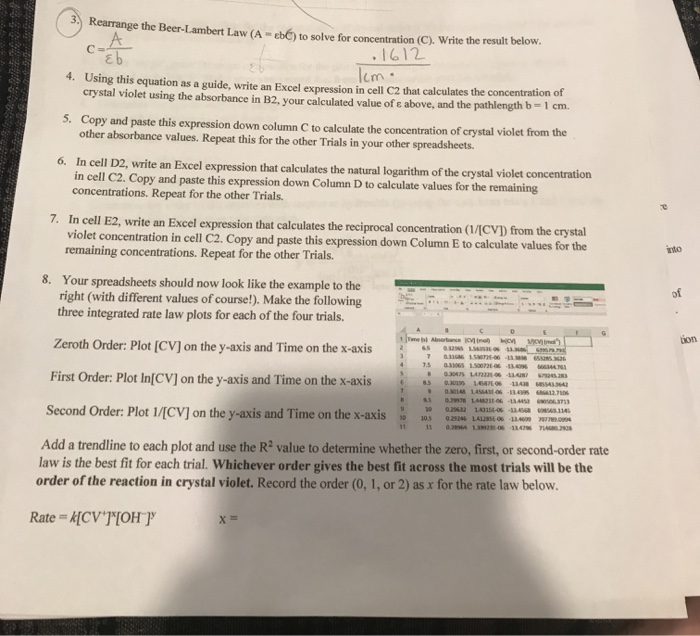 Solved I want to calculate the concentration for trial 1