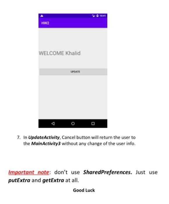 Design and implement the following android app: | Chegg.com