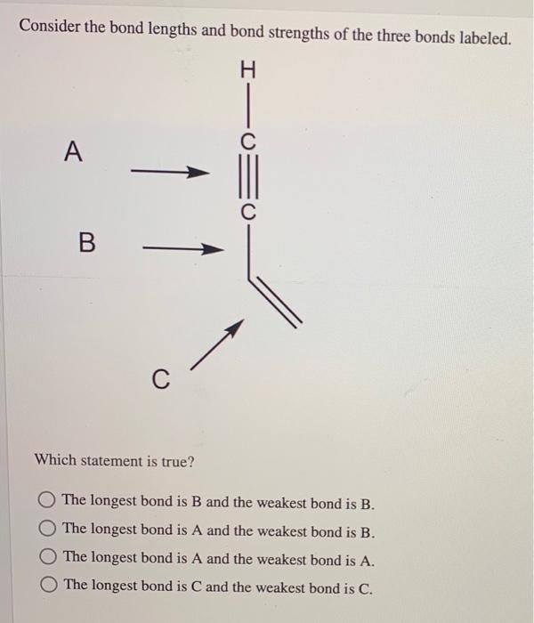 Solved Consider The Bond Lengths And Bond Strengths Of The | Chegg.com