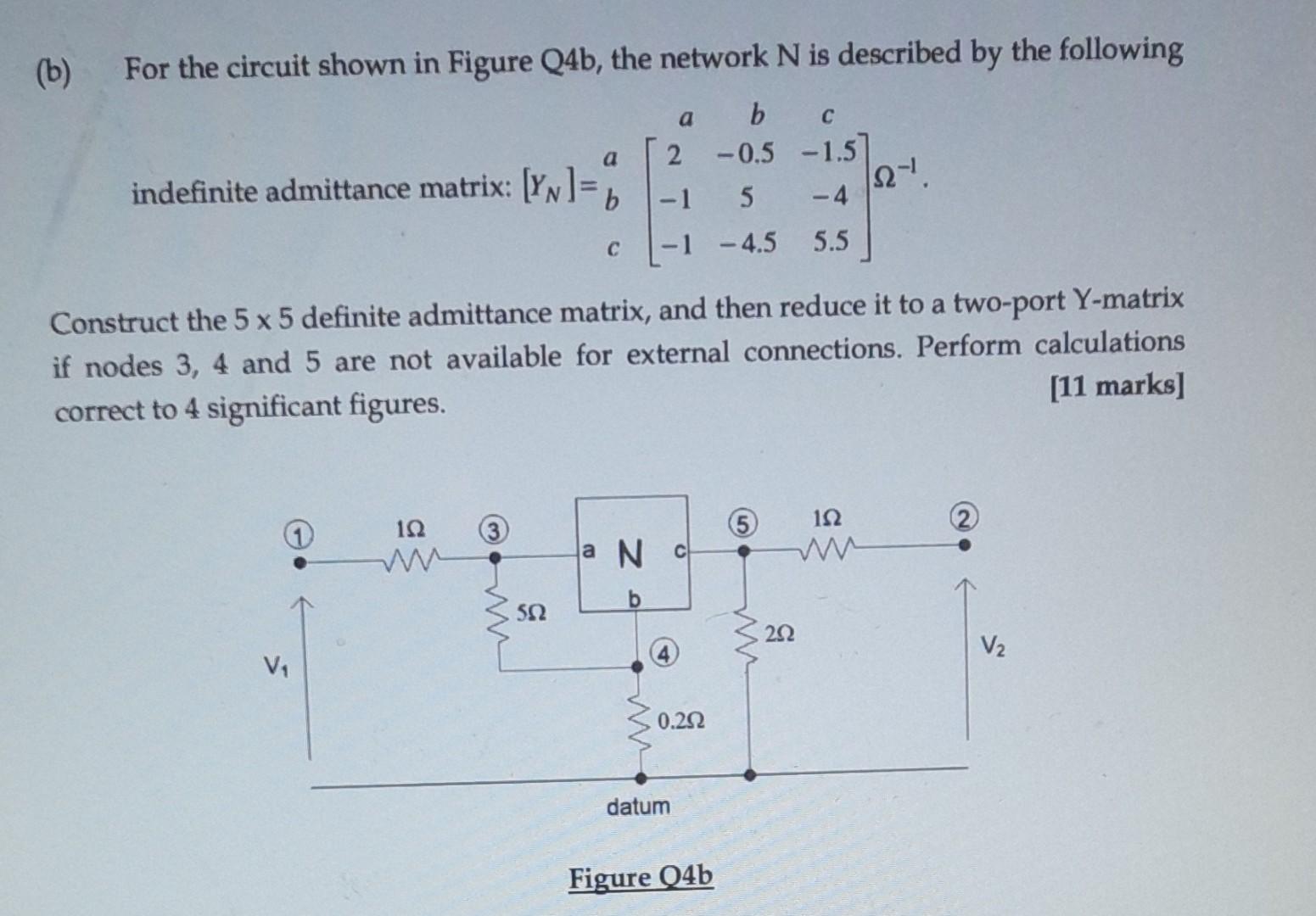 Solved (b) For The Circuit Shown In Figure Q4 B, The Network | Chegg.com