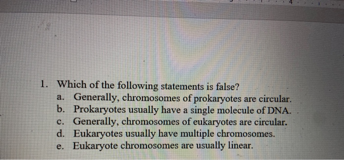 Which Of The Following Statements Regarding Prokaryotes Is False