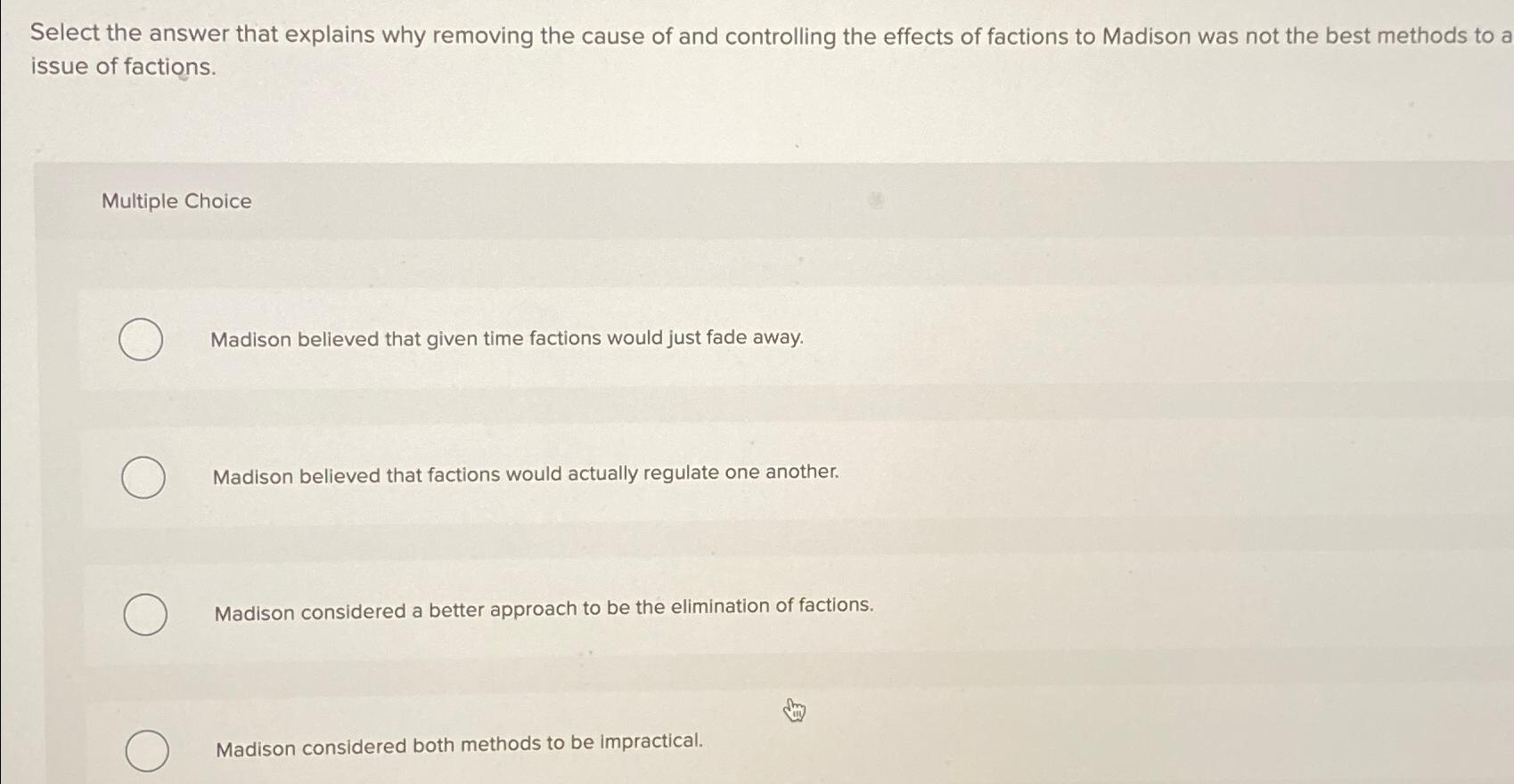 Solved Select the answer that explains why removing the | Chegg.com