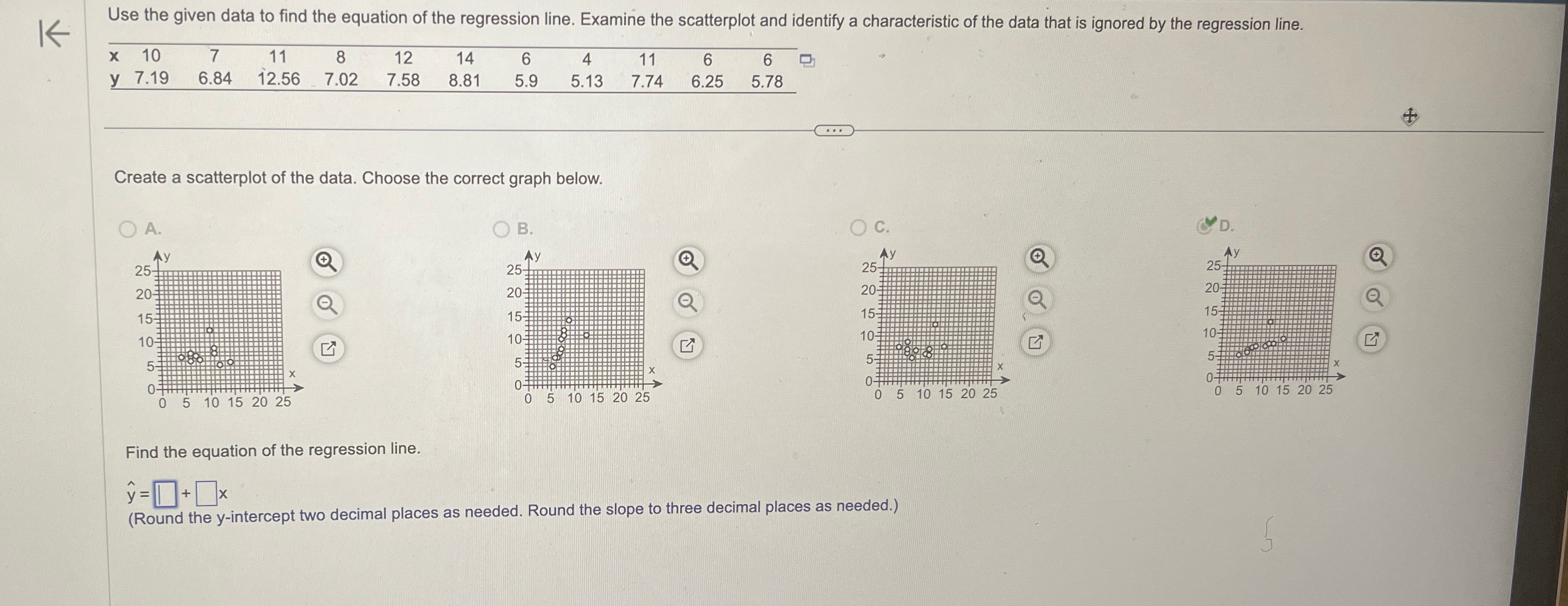 Solved Use the given data to find the equation of the | Chegg.com