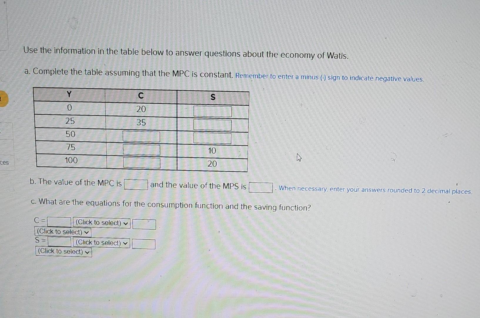 Solved Use the information in the table below to answer | Chegg.com