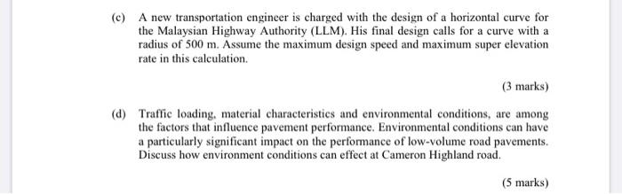 Solved C A New Transportation Engineer Is Charged With The Chegg Com