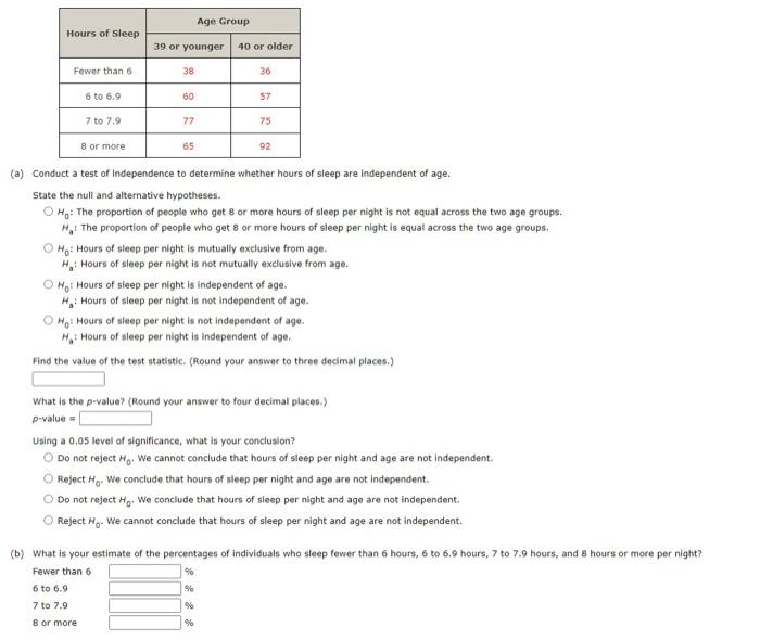 Solved (a) Conduct A Test Of Independence To Determine | Chegg.com