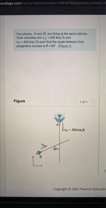 Solved Two Planes, A And B3 Are Flying At The Same Altitude. | Chegg.com