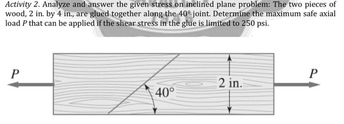 Solved Activity 2. Analyze and answer the given stress on | Chegg.com