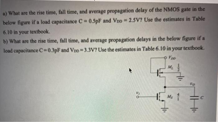 Solved a) What are the rise time, fall time, and average | Chegg.com