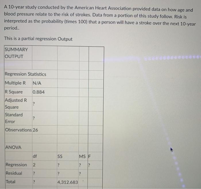 Solved A 10-year study conducted by the American Heart | Chegg.com