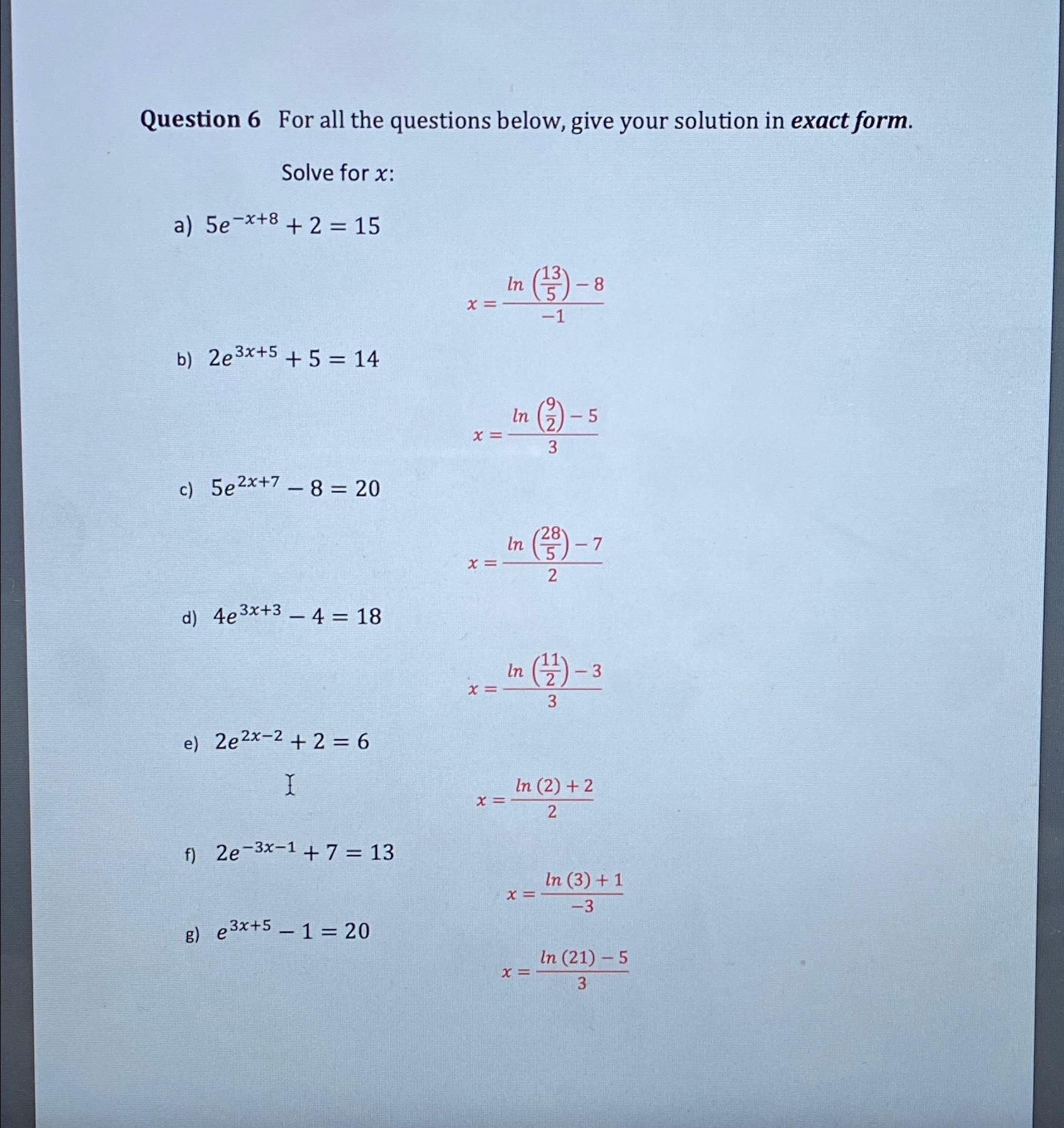 Solved Question 6 ﻿For all the questions below, give your | Chegg.com