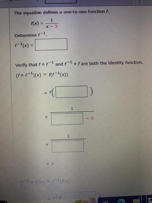 Solved The equation defines a one-to-one function f. | Chegg.com