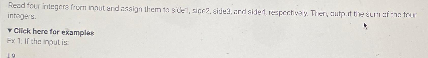 Solved Read four integers from input and assign them to | Chegg.com