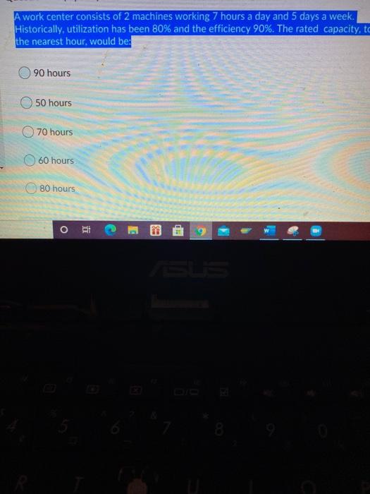 Solved A Work Center Consists Of 2 Machines Working 7 Hours | Chegg.com