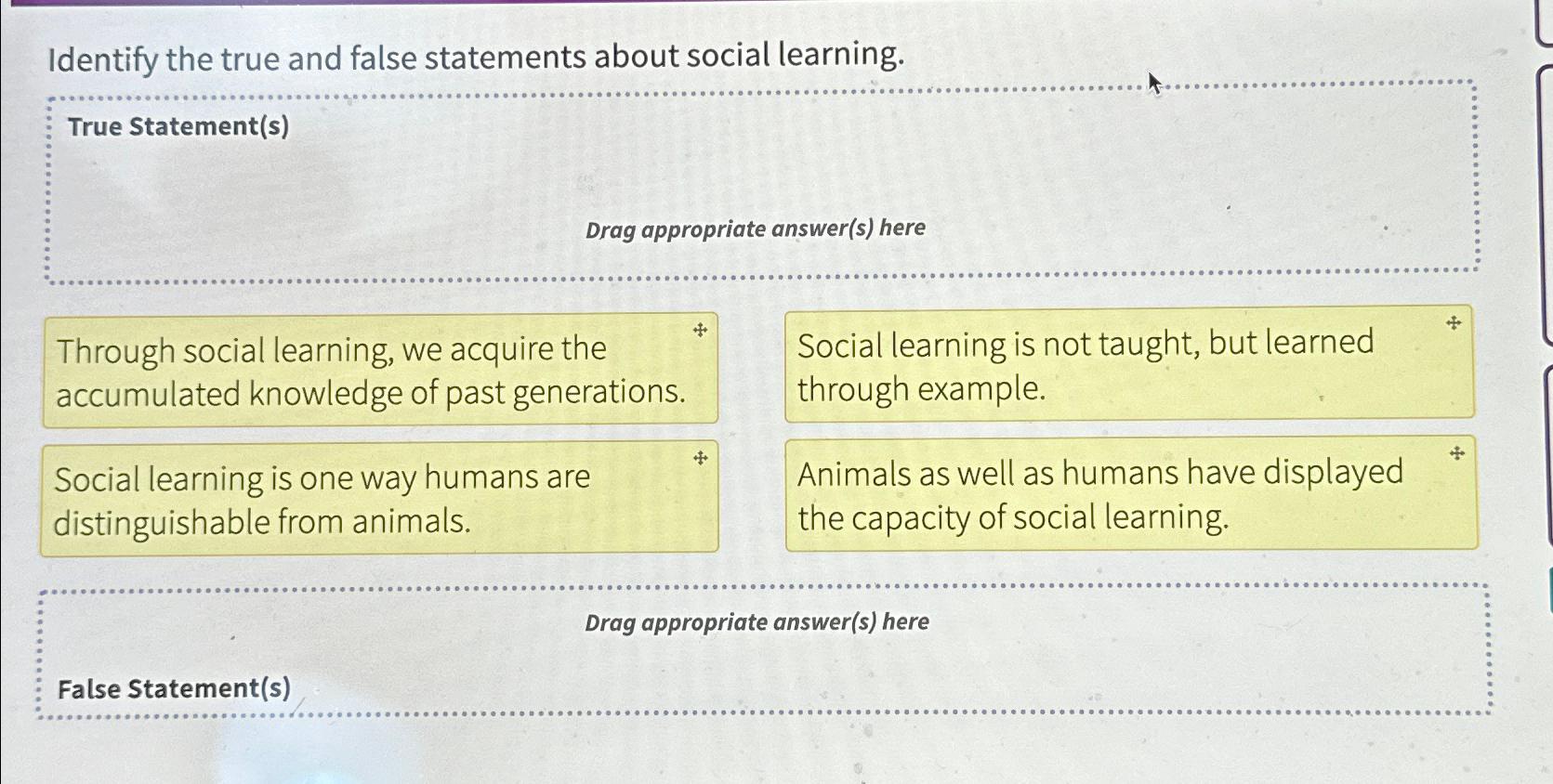 Solved Identify the true and false statements about social