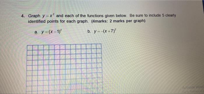 Solved 4. Graph y = ? and each of the functions given below. | Chegg.com