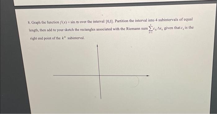 Solved 8. Graph the function f(x)=sinπx over the interval | Chegg.com