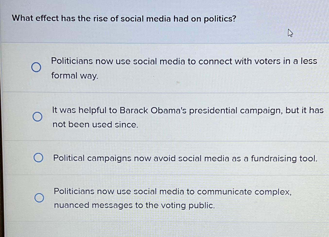 what effect has the rise of social media had on politics