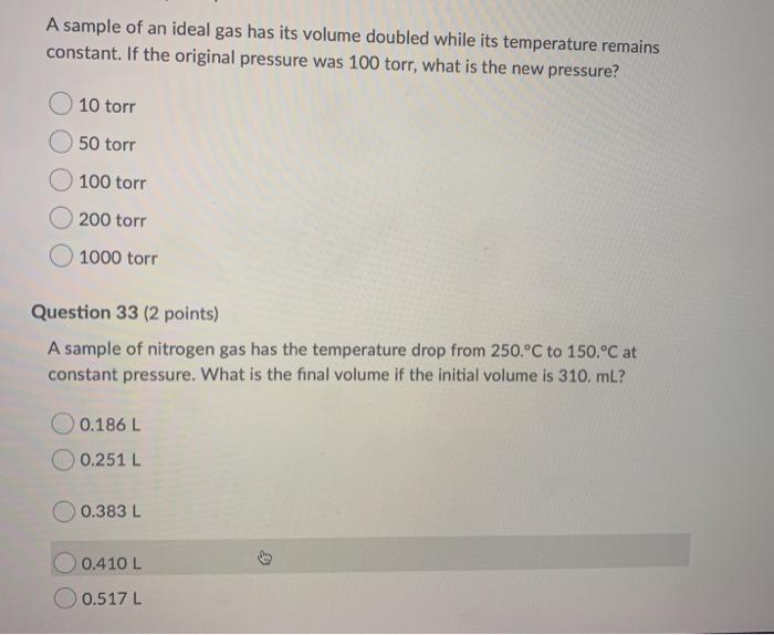 solved-a-sample-of-an-ideal-gas-has-its-volume-doubled-while-chegg