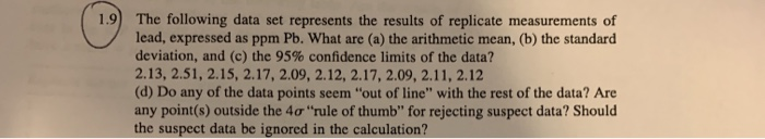 Solved The following data set represents the results of | Chegg.com