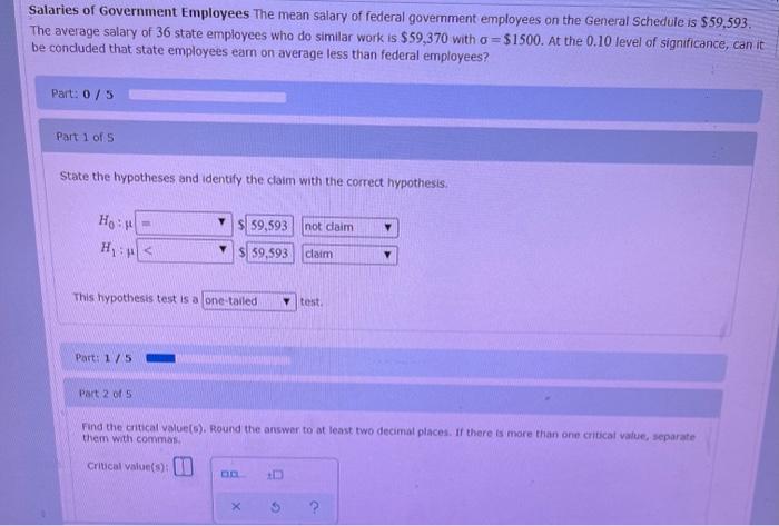 Solved Salaries of Government Employees The mean salary of | Chegg.com