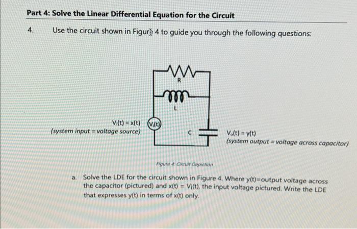 Solved Part 4: Solve the Linear Differential Equation for | Chegg.com