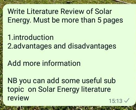 literature review of solar power bank