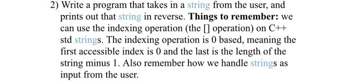 Solved 2) Write a program that takes in a string from the | Chegg.com