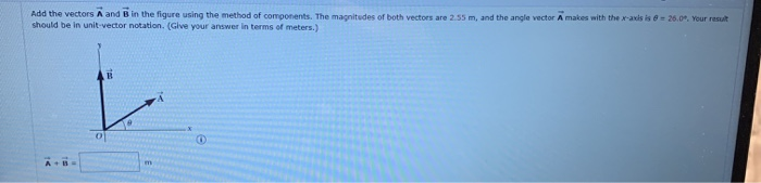 Solved Add the vectors A and B in the figure using the | Chegg.com